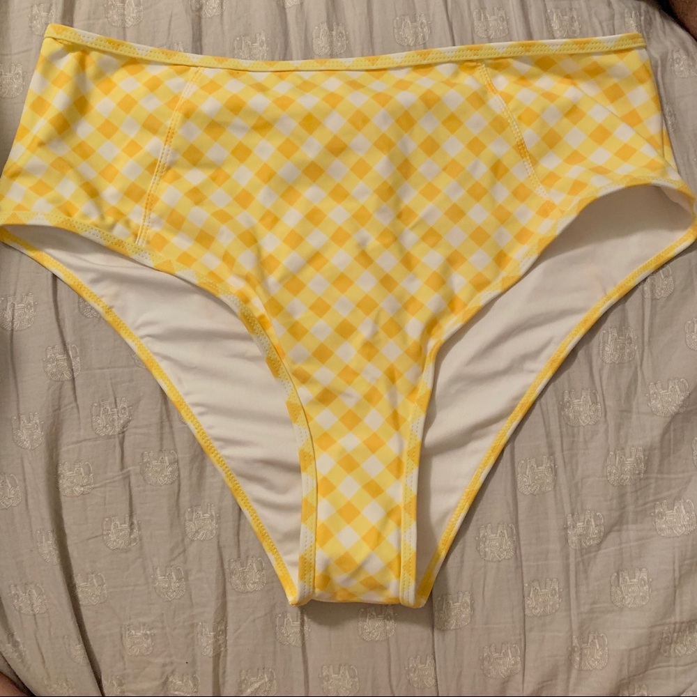 High Waisted Gingham Bikini Bottom